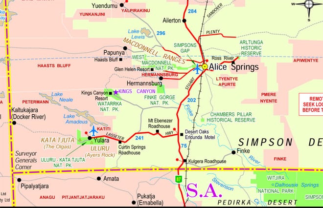 Alice Springs Map Alice Springs Everything 