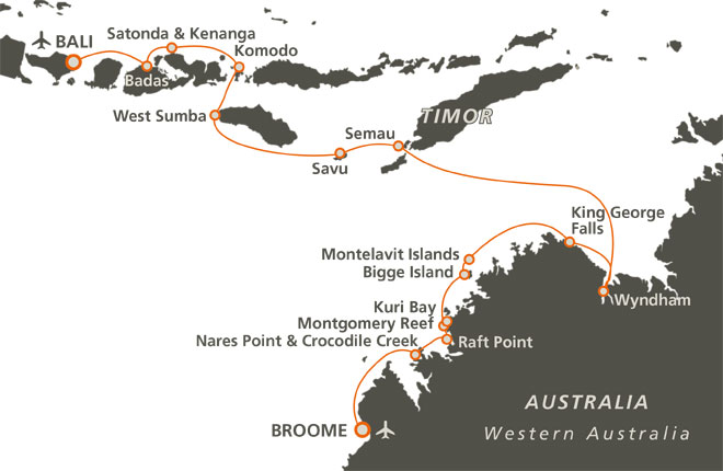 Map of 14 Night Kimberley with Spice