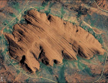 Satellite view of Uluru